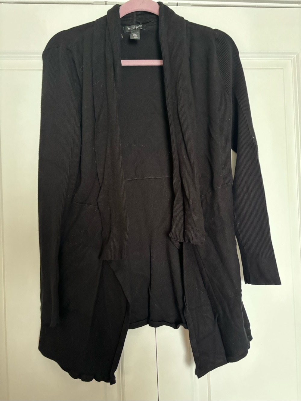 White House Black Market Black Open Drape Cardigan